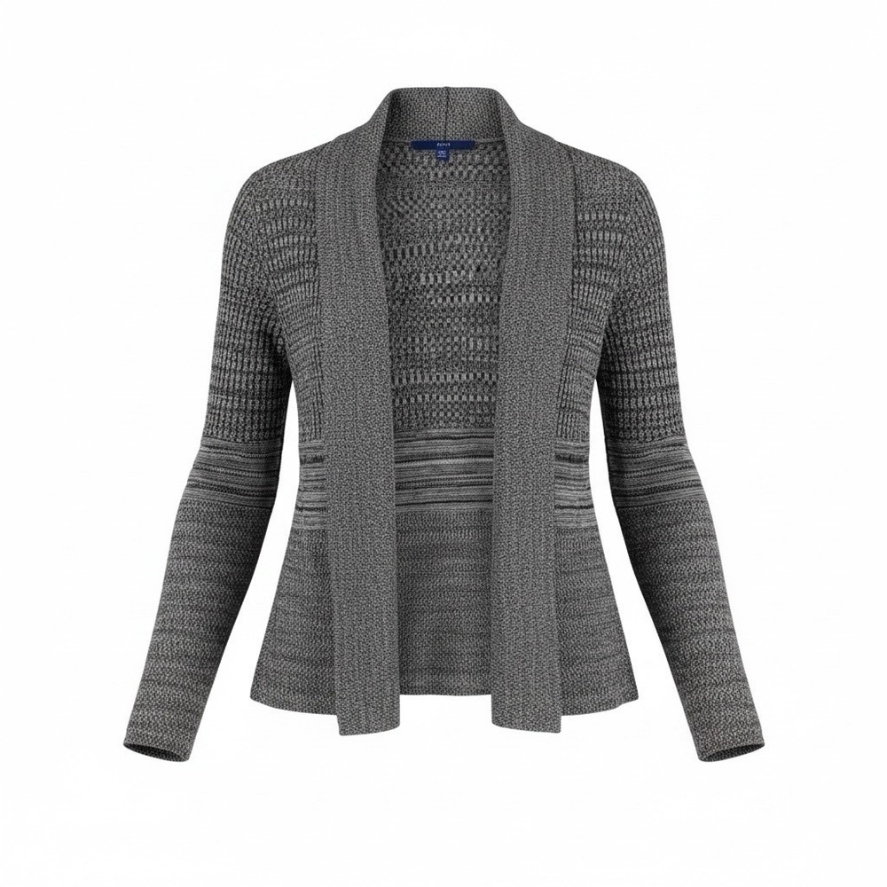APT 9 Cardigan Women’s Size PXS Gray Open Flyaway Geometric Long Sleeve